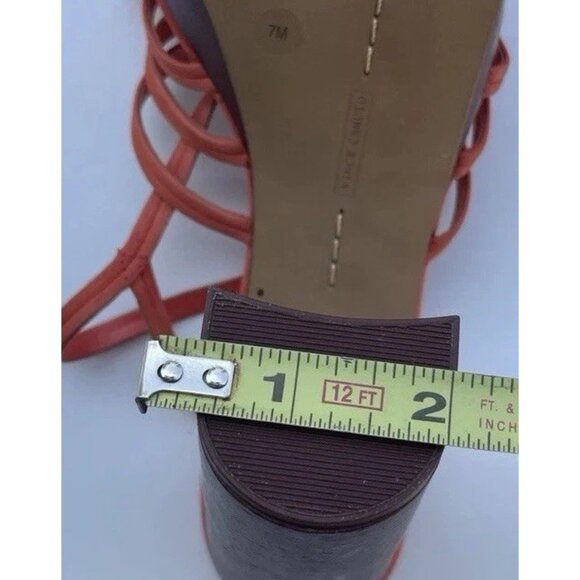 Vince Camuto Women’s Size 7 Multi Ties Strap Woven Platform heels ORANGE - Picture 8 of 13
